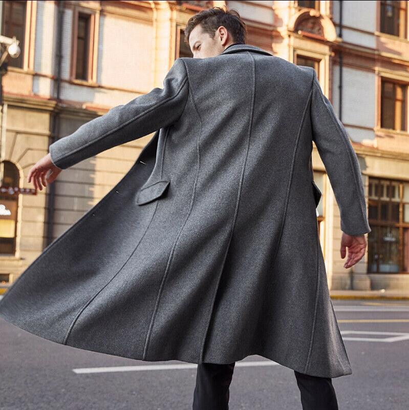 British men's long trench coat