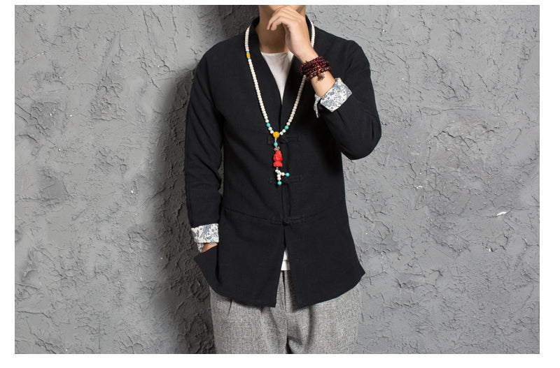 Chinese style retro V-neck  jacket