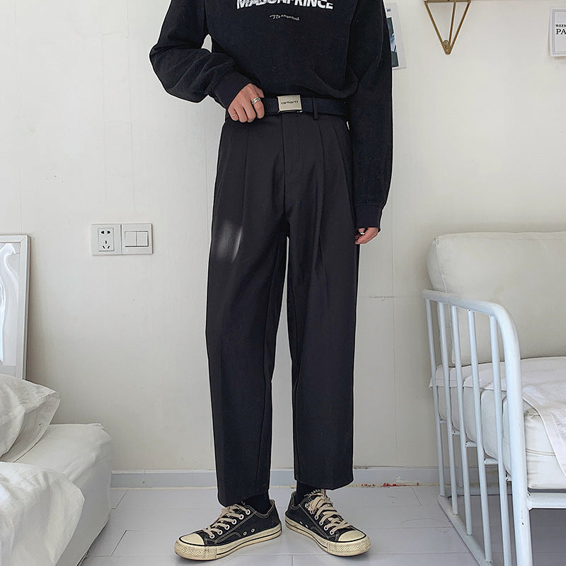 Straight pants men with wide leg pants