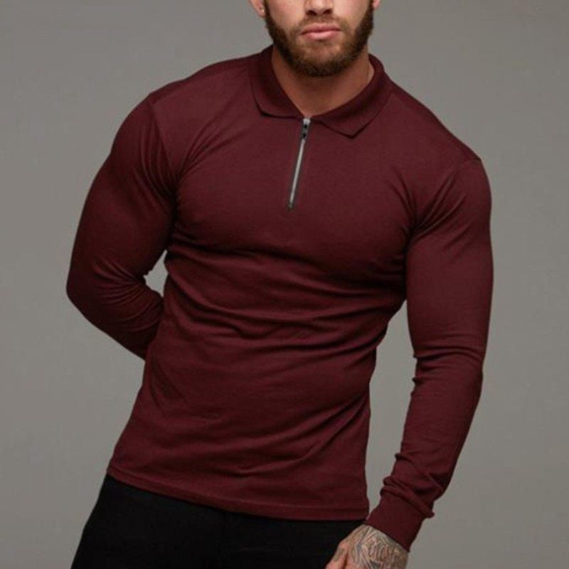 Men Long sleeve chain Polo Shirt