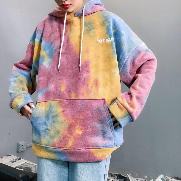 Tie-dye loose hoodie