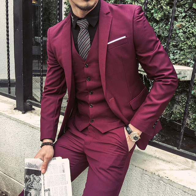 Spring Casual bridegroom wedding suit men