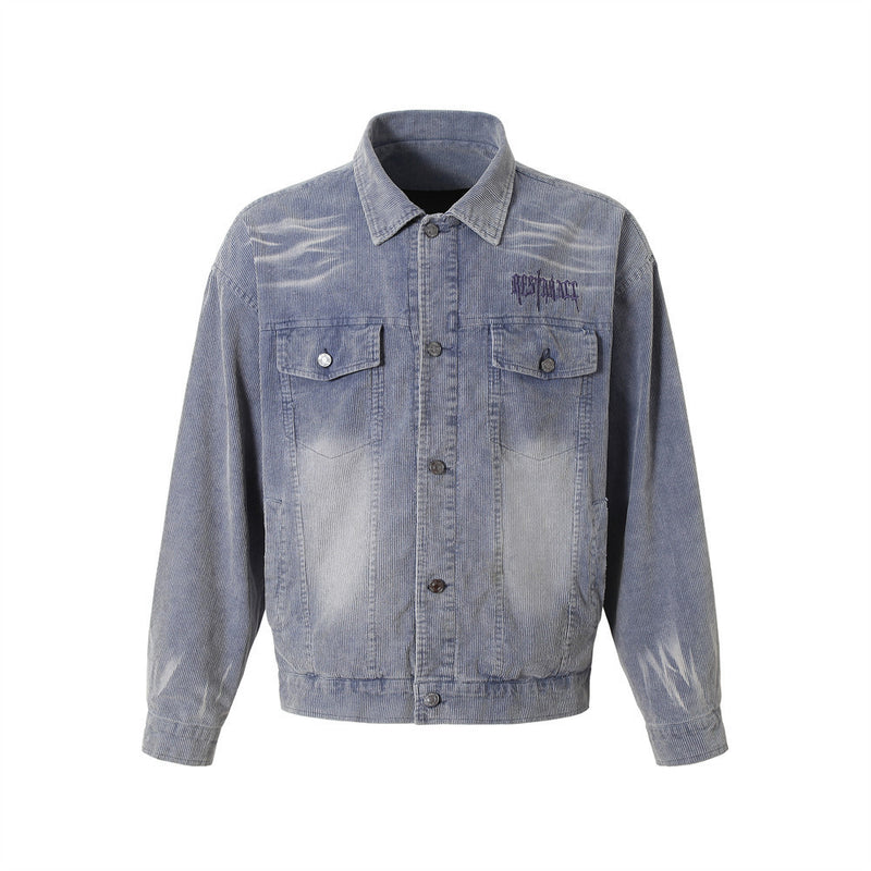 Punk Distressed Corduroy Jacket