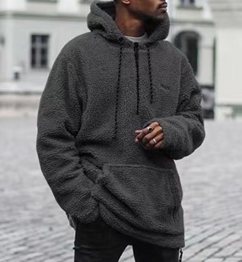 Men's Plus Velvet Thick Hooded Sweater