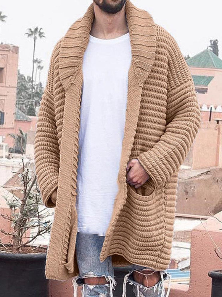 Men's Long Sleeve Cardigan Sweater Jacket