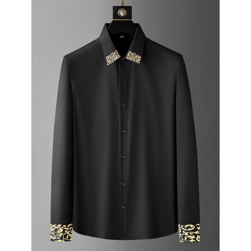 Spring Light Luxury European High-end Embroidered Shirt