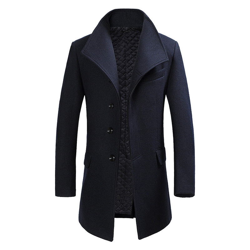 mid-length woolen coat men