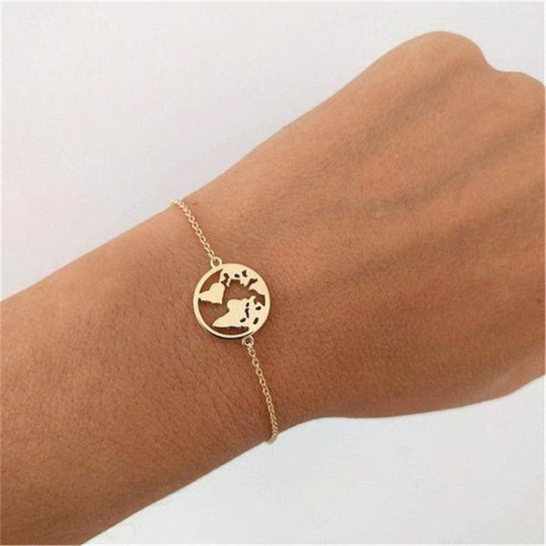 Map Pendant Bracelet Women