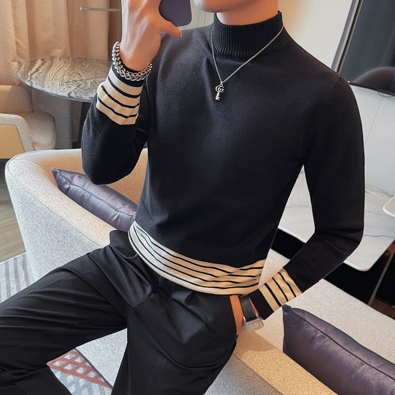 Spring And Autumn Men's Half Turtleneck Casual Sweater