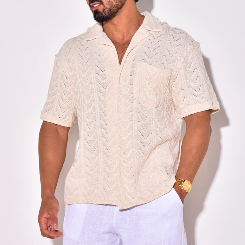 Summer Knitted Short-sleeved Loose shirt