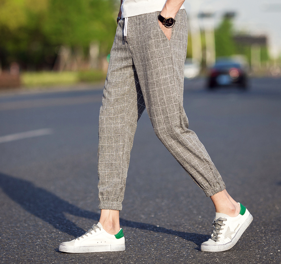 Plaid Linen Pants