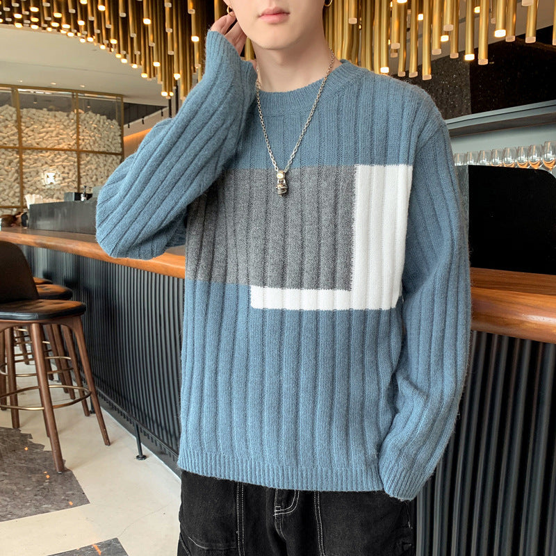 Knitted Sweater Men's Trendy Brand Loose Warm Sweater