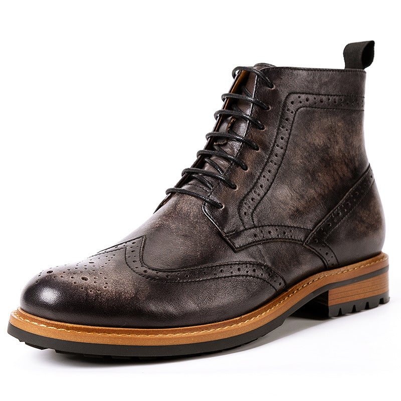 Men's Leather Round Toe Martin Boots