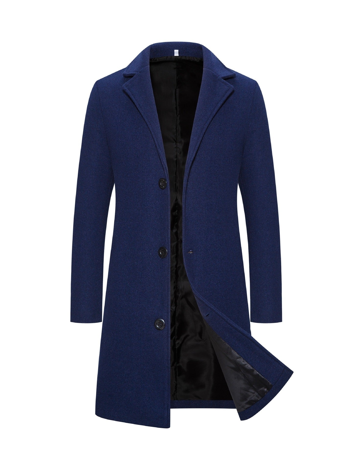 Men's Woolen Slim-fit Mid-length Trench Coat