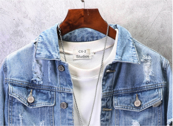 Casual ripped denim jacket