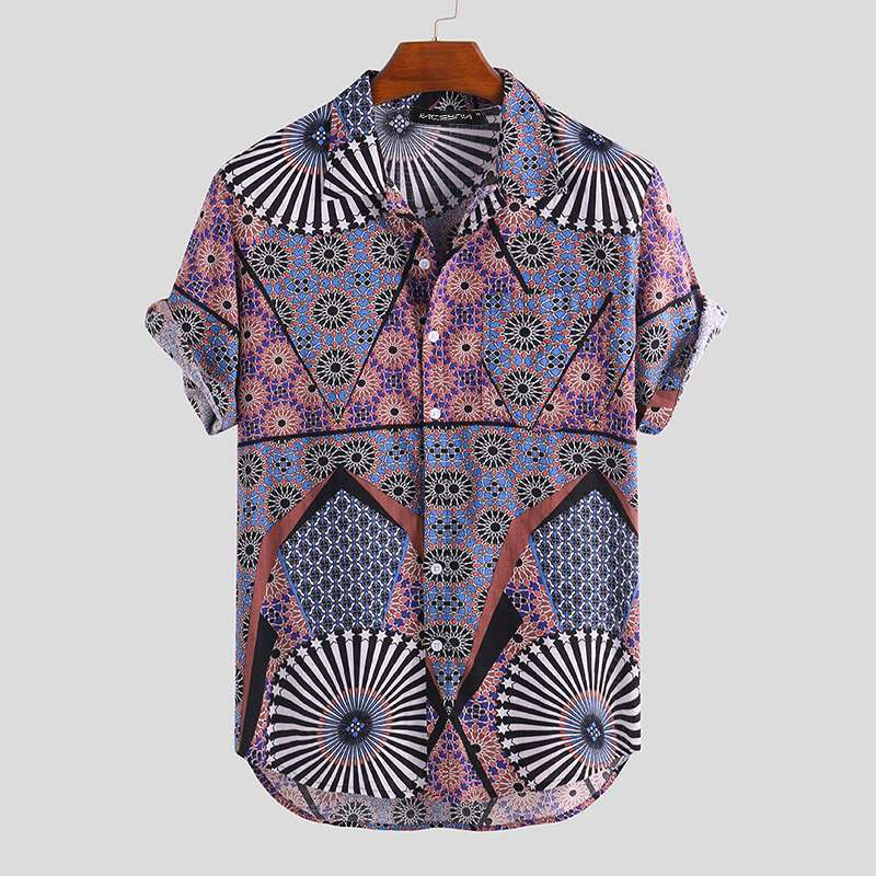 Camisa de playa de manga corta para hombre