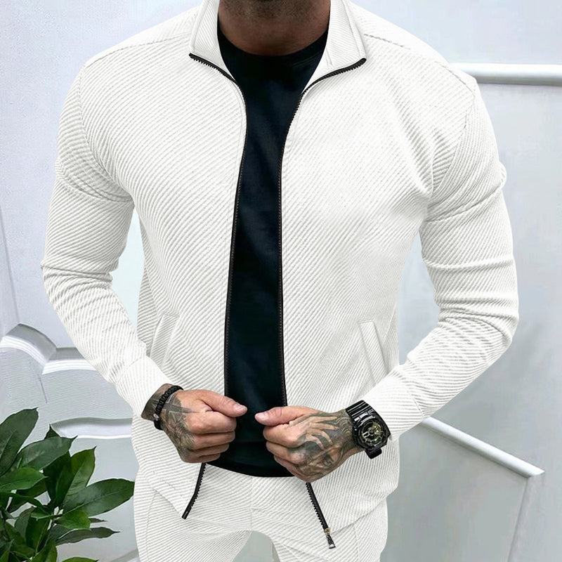 Men's Twill Jacquard Long Sleeve Slim Fit coat