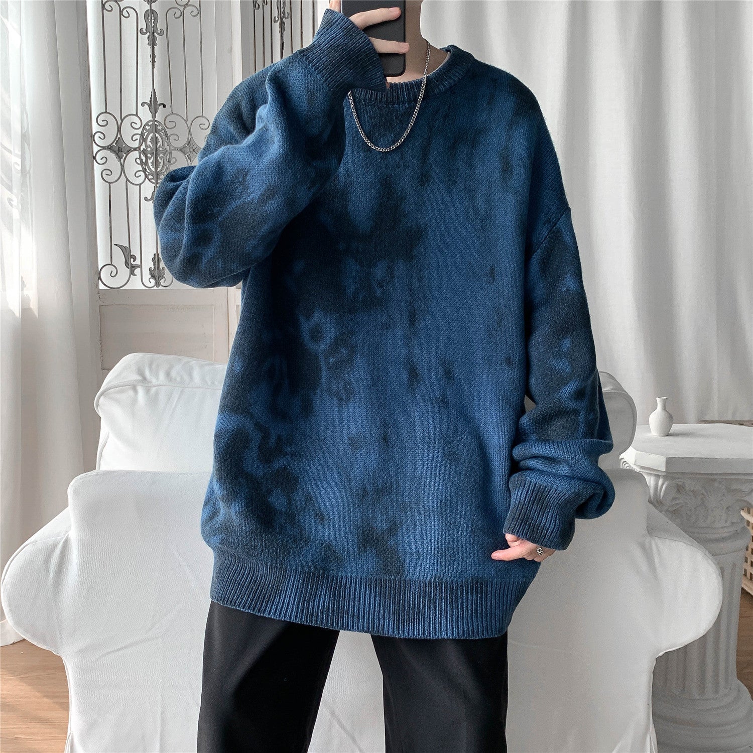 Maglione con stampa sfumata tie-dye