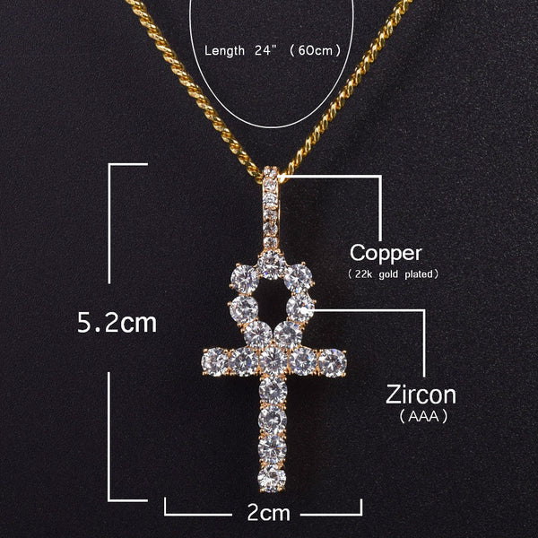 Diamond cross pendant necklace