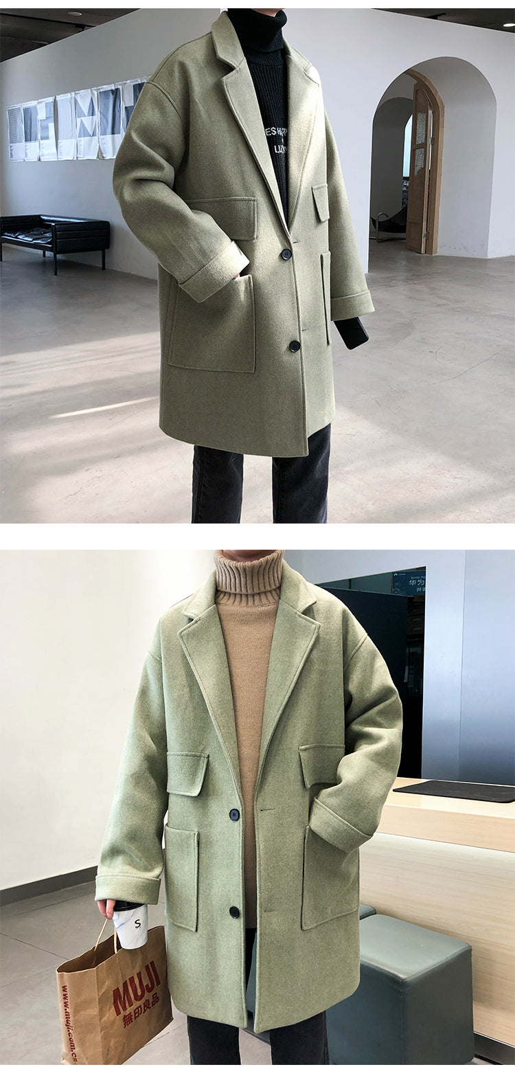 Winter Casual Thickened Handsome Woolen Coat