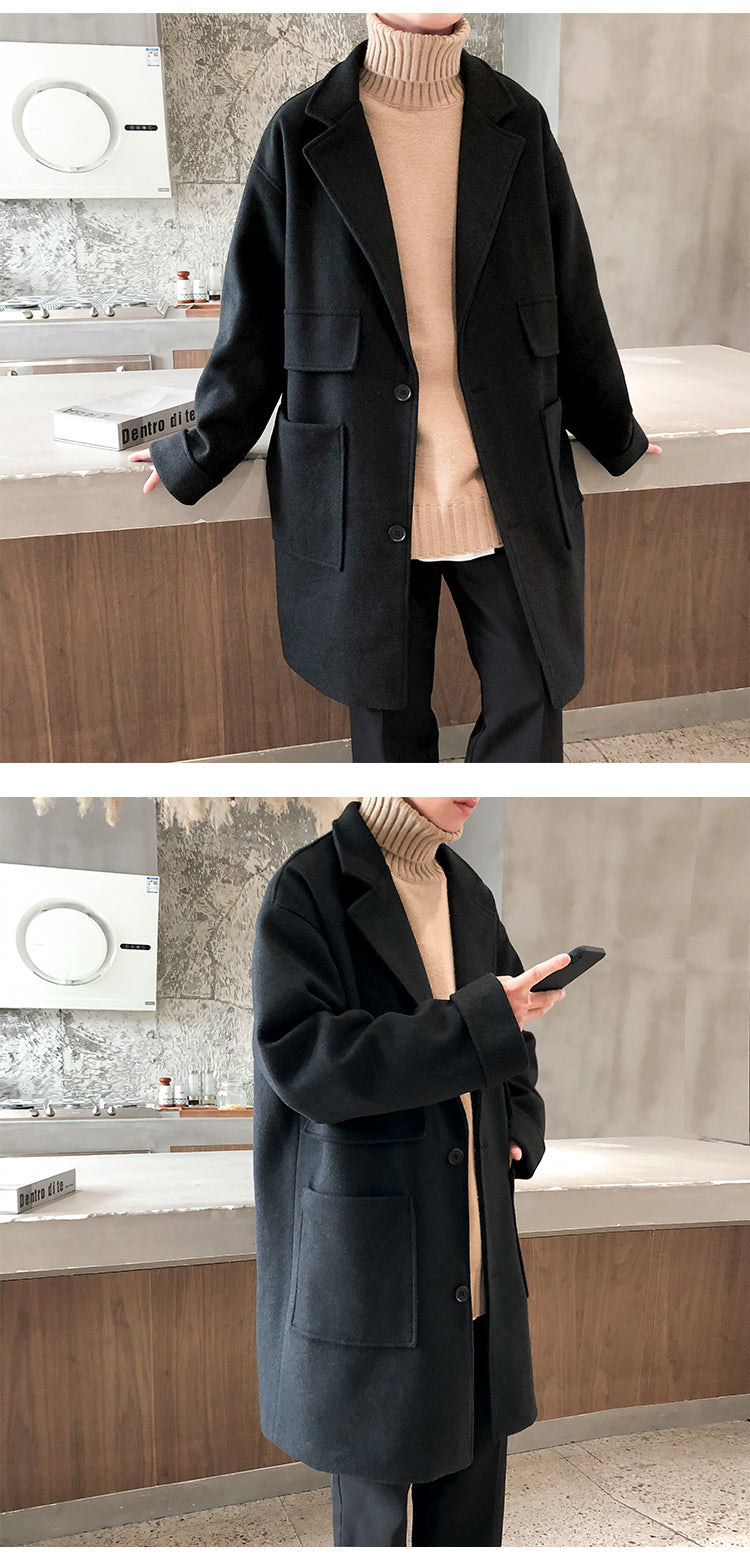 Winter Casual Thickened Handsome Woolen Coat