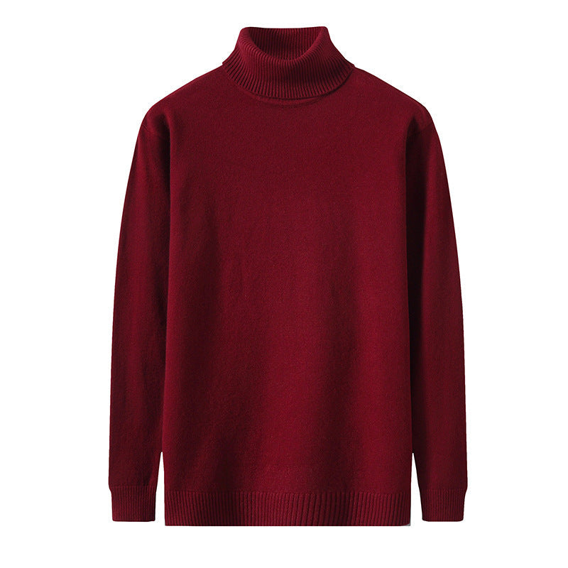 High Collar Solid Color Sweater