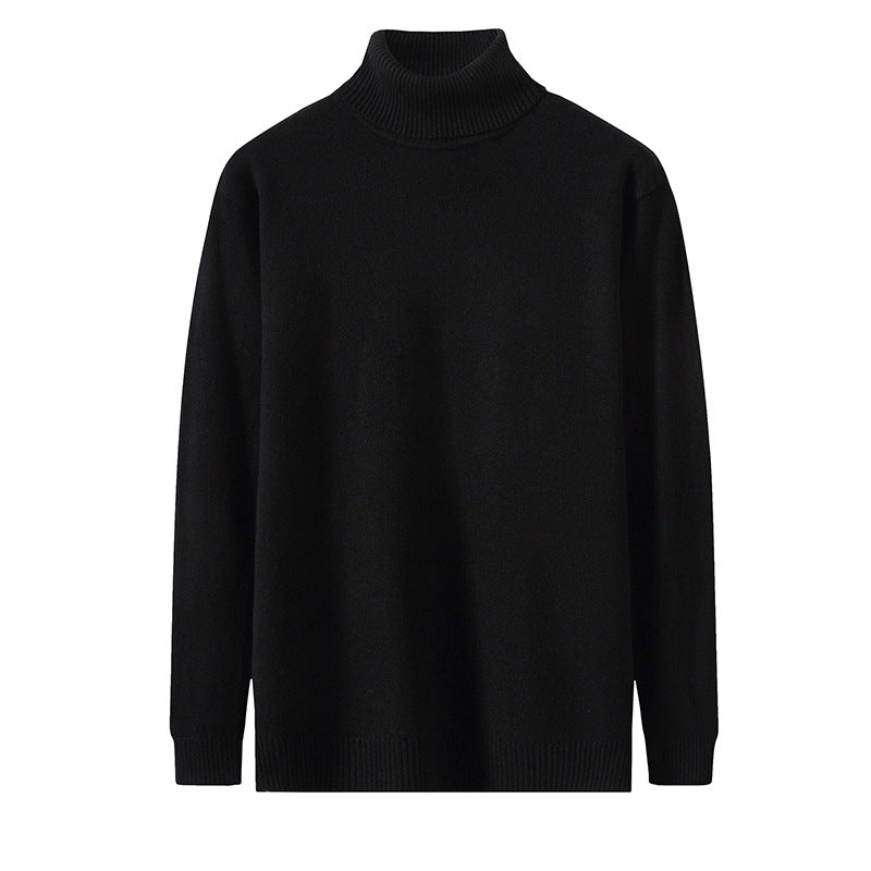 High Collar Solid Color Sweater