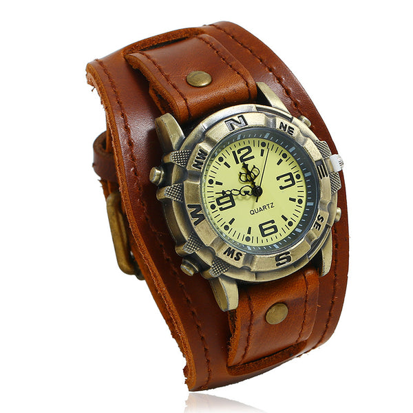 Vintage Leather Bracelet Versatile Watch