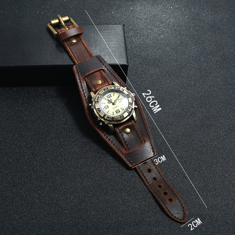 Vintage Leather Bracelet Versatile Watch