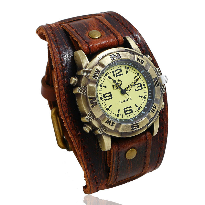 Vintage Leather Bracelet Versatile Watch