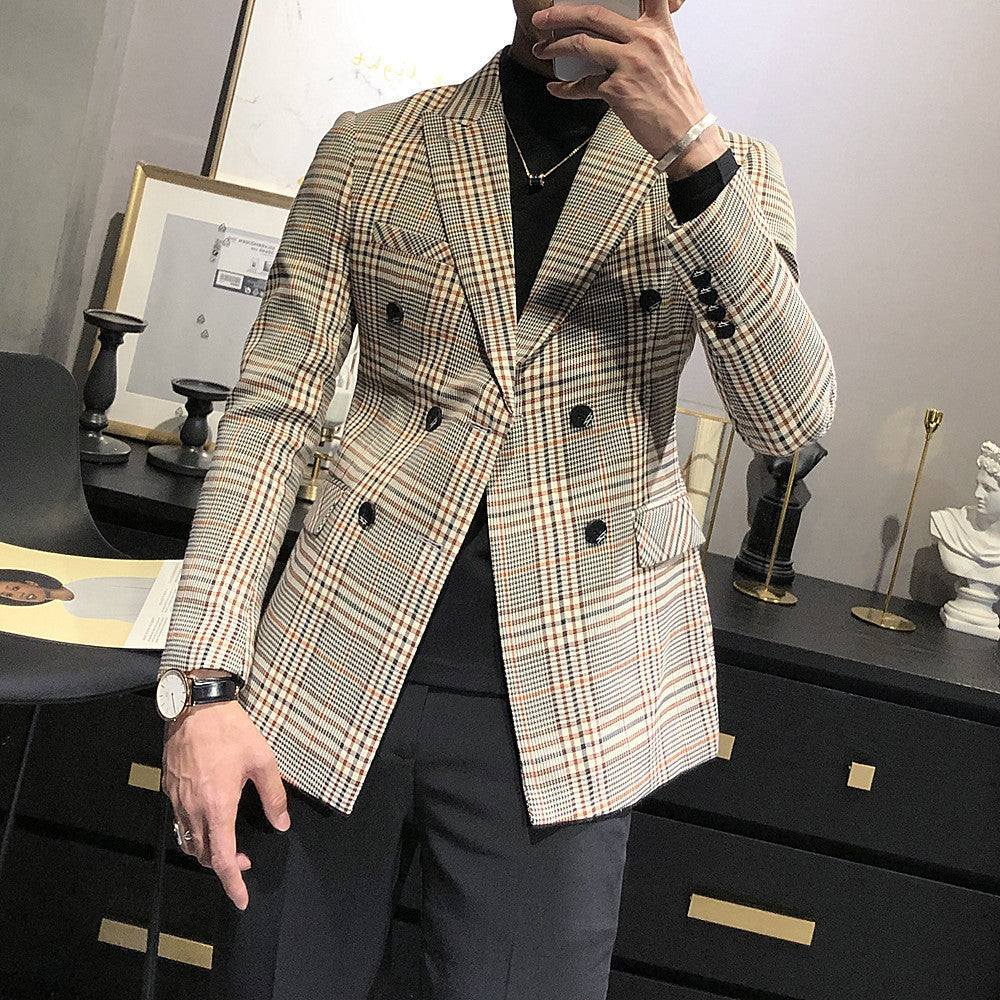 Slim Plaid Suit Jacket for men