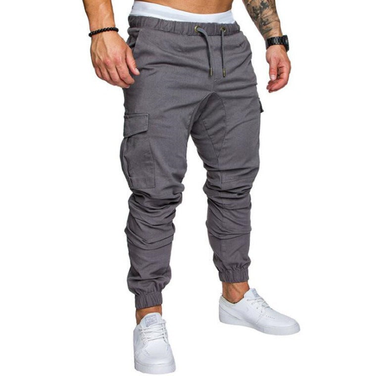 Pantalones casuales tejidos con cordón para hombre