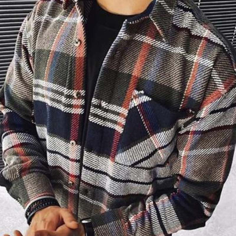 Color Blocking Plaid Shirt