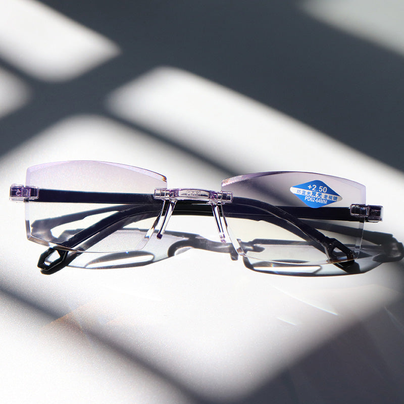 Radiation-Proof Trimmed Rimless Reading Glasses