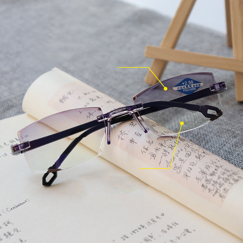 Radiation-Proof Trimmed Rimless Reading Glasses