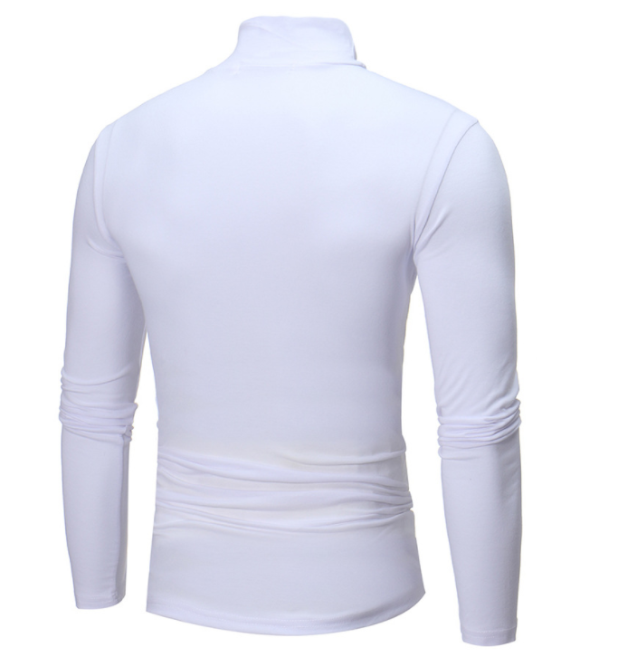 Maglione a maniche lunghe con collo alto e tinta unita slim fit