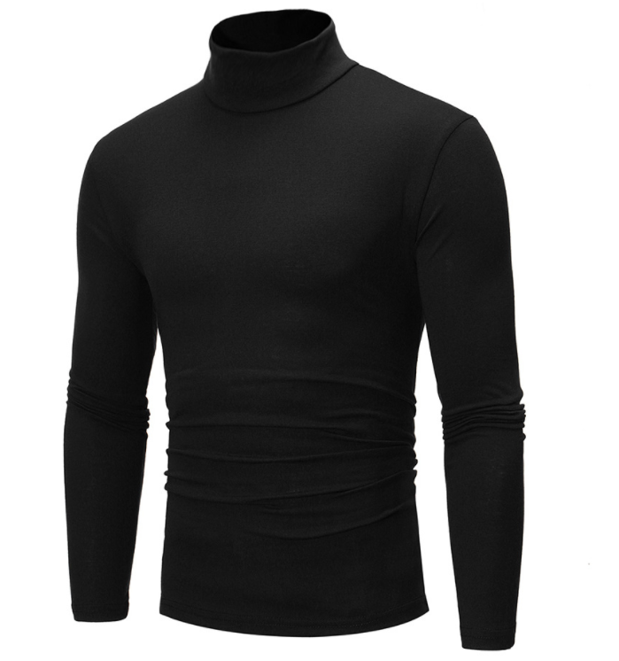 Maglione a maniche lunghe con collo alto e tinta unita slim fit