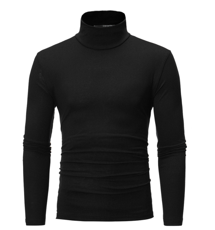 Maglione a maniche lunghe con collo alto e tinta unita slim fit