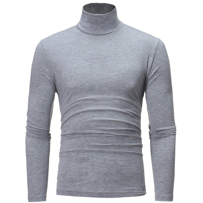 Maglione a maniche lunghe con collo alto e tinta unita slim fit