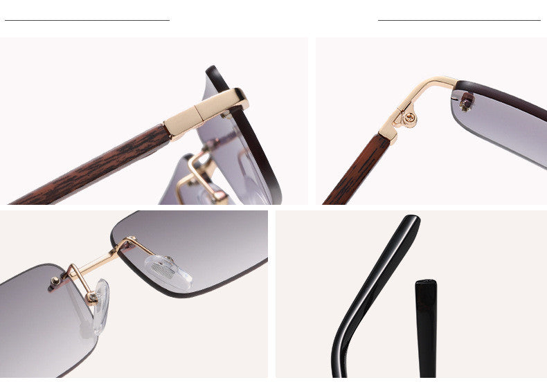 Wood Grain Legs Sunglasses Literary Glasses