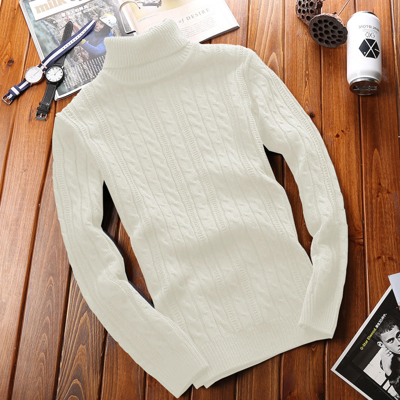 Autumn And Winter Pullover High Neck Jacquard Thick Loose Warm Sweater