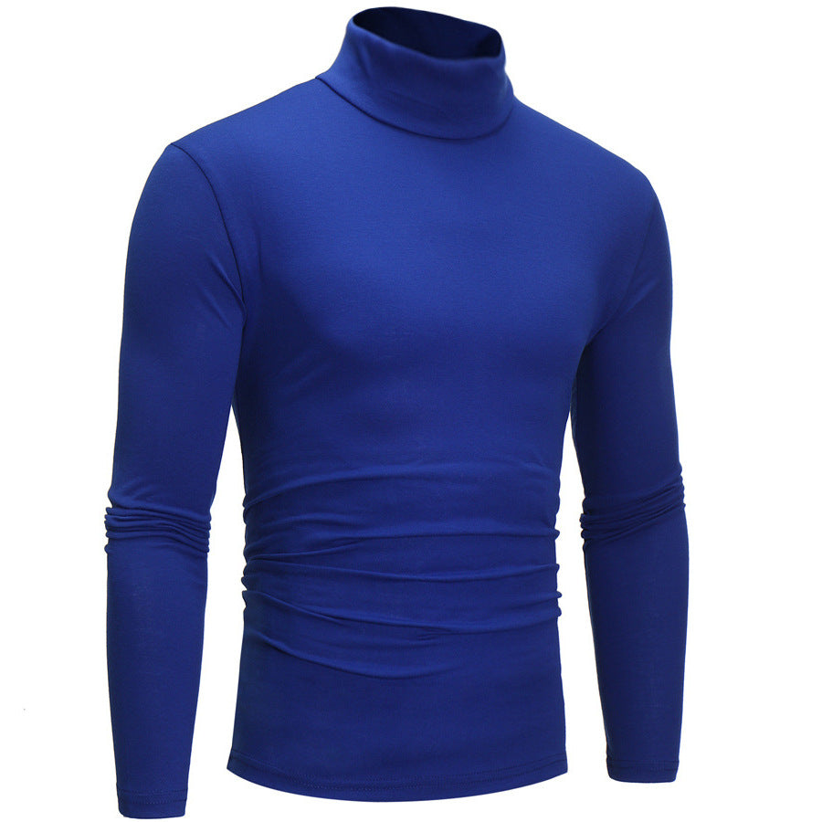 Maglione a maniche lunghe con collo alto e tinta unita slim fit