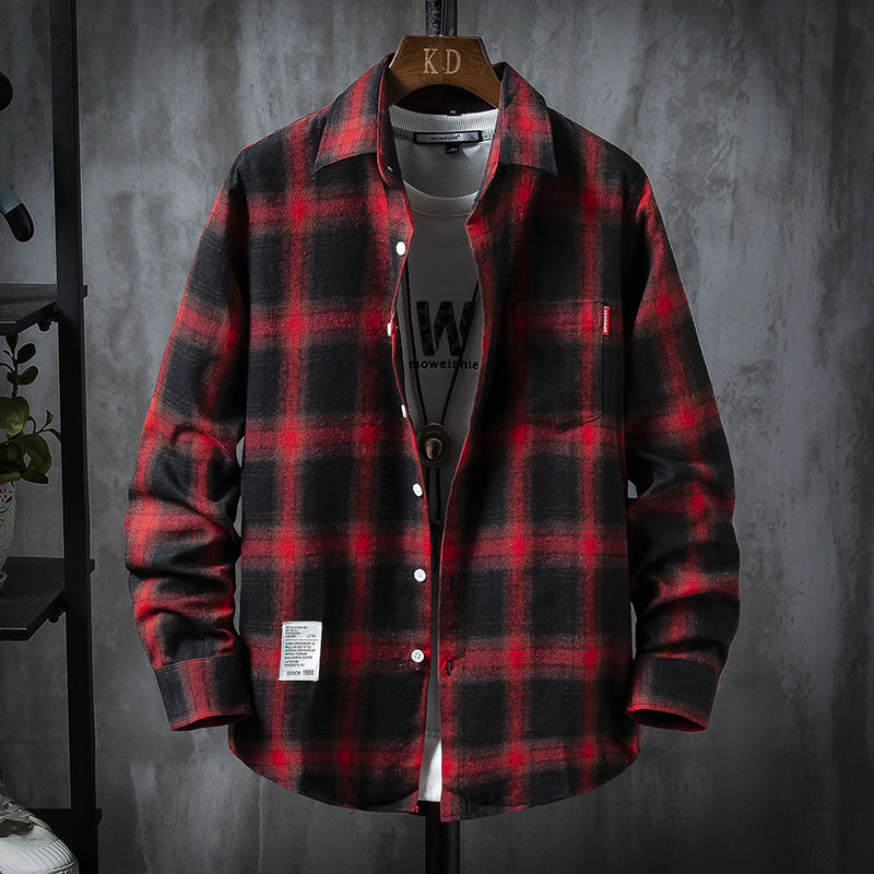 Plaid Shirt Jacket Men's Shirt Long Sleeve