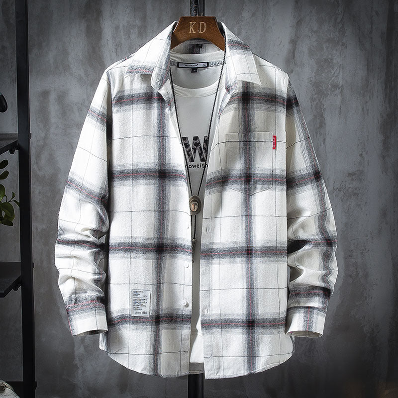 Plaid Shirt Jacket Men's Shirt Long Sleeve