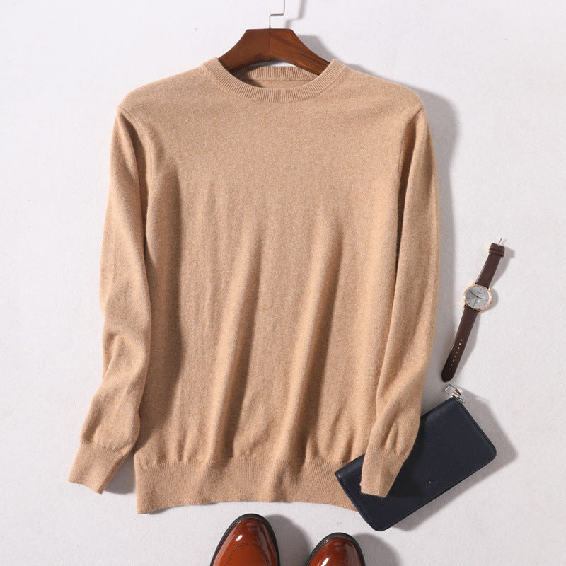 Men's Round Neck Pullover Slimming Business Casual Sweater