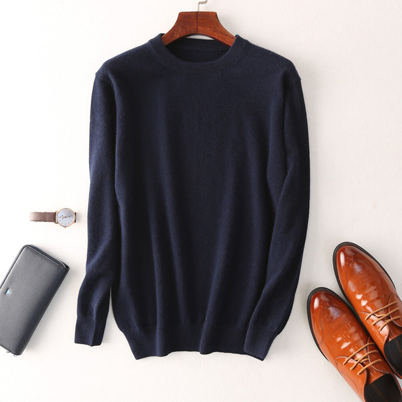 Men's Round Neck Pullover Slimming Business Casual Sweater