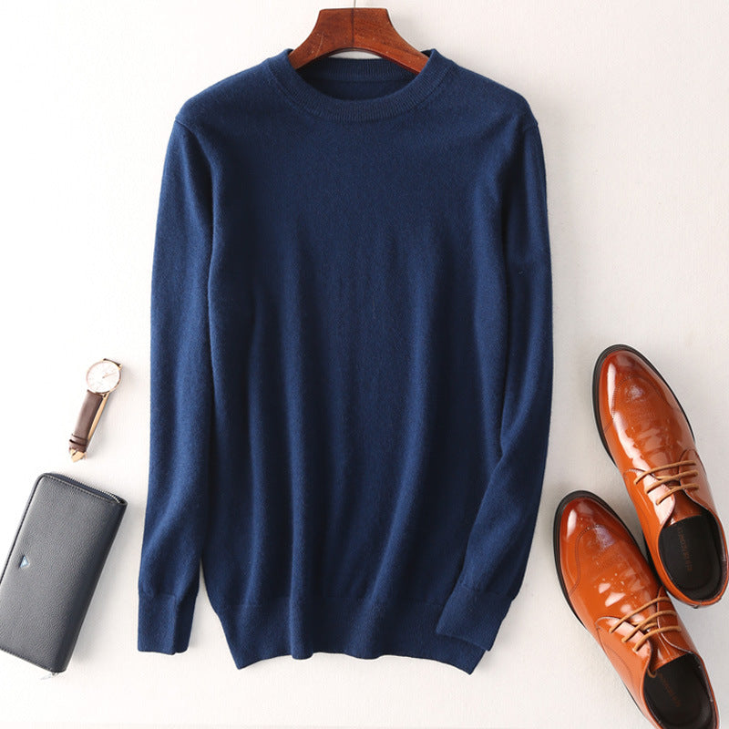 Men's Round Neck Pullover Slimming Business Casual Sweater