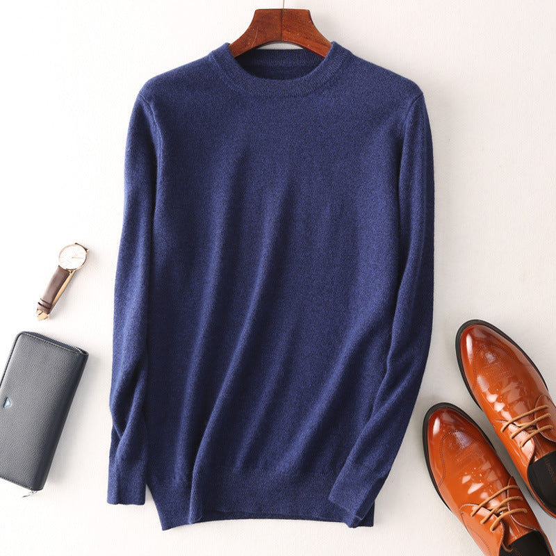 Men's Round Neck Pullover Slimming Business Casual Sweater