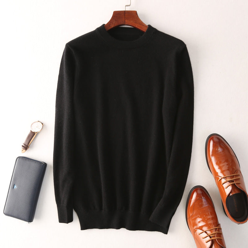 Men's Round Neck Pullover Slimming Business Casual Sweater