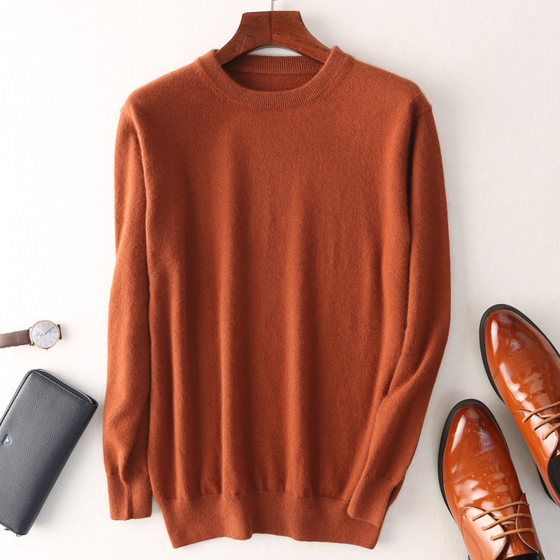 Men's Round Neck Pullover Slimming Business Casual Sweater